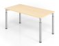 Preview: Schreibtisch Yach 160x80x68-82 cm Ahorn Silber